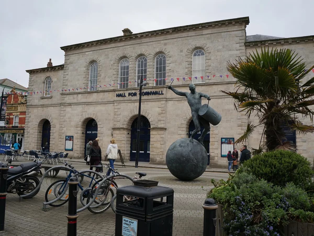 Truro: a three-spired cathedral rising over the slate roofs of a small Cornish city