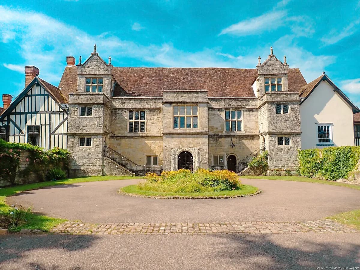 Maidstone: a ragstone archbishop's palace on the bank of the Medway
